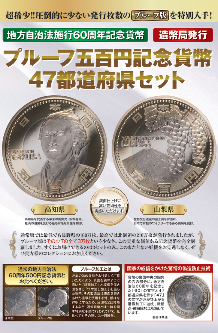 地方自治60周年記念 500円硬貨 全47種類